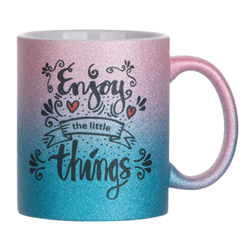 Mug 11oz  - Glitter Gradient Pink/Blue