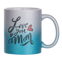 Mug 11oz  - Glitter Gradient Silver/Light Blue