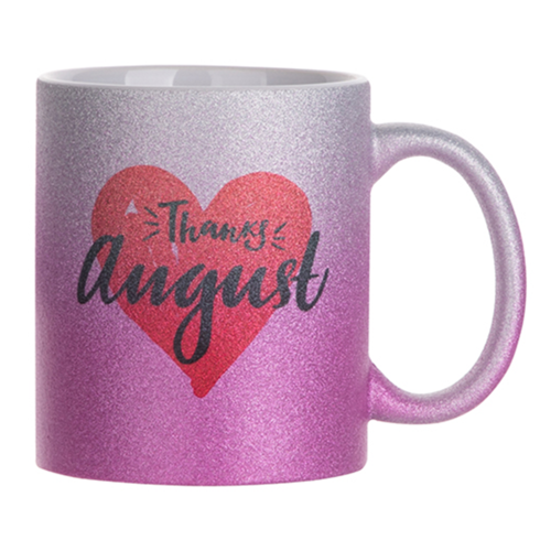 Mug 11oz  - Glitter Gradient Silver/Purple