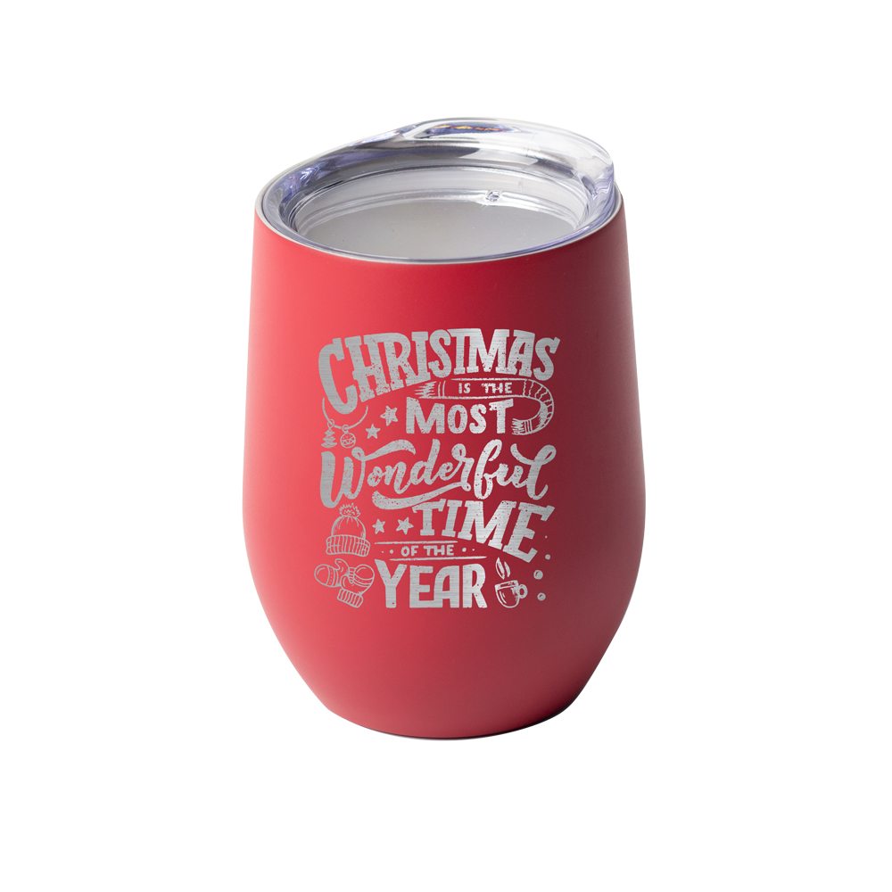 Matte Red Stemless wine glass 12oz