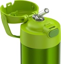 THERMOS FUNTAINER 12 Ounce Stainless Steel Vacuum Insulated Kids Straw Bottle, Lime