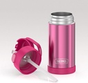 THERMOS FUNTAINER 12 Ounce Stainless Steel Vacuum Insulated Kids Straw Bottle, Pink