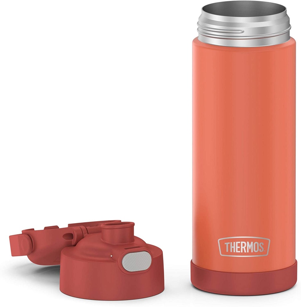 THERMOS FUNTAINER 16 Ounce Stainless Steel Vacuum Insulated Bottle with Wide Spout Lid, Apricot