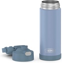 THERMOS FUNTAINER 16 Ounce Stainless Steel Vacuum Insulated Bottle with Wide Spout Lid, Denim Blue
