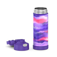 THERMOS FUNTAINER 16 Ounce Stainless Steel Vacuum Insulated Bottle with Wide Spout Lid, Purple Mirage