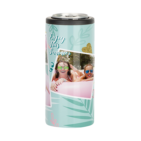 White Skinny Can Cooler 12oz