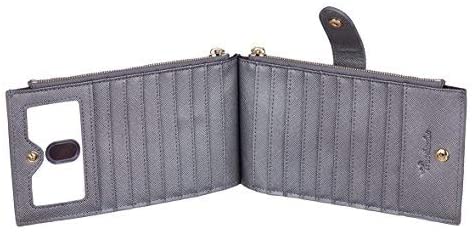 Women's Bifold Multi Card Case Wallet with Zipper Pocket