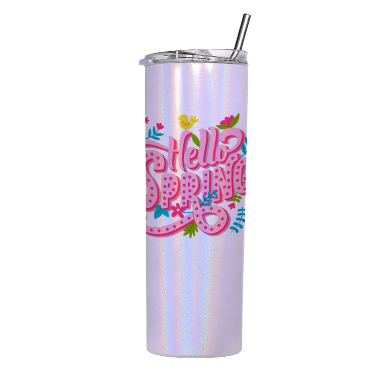 20oz Stainless Steel Tumbler Straw & Lid - Shimmer Pink