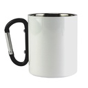Mug 10oz white w/ black carabiner handle