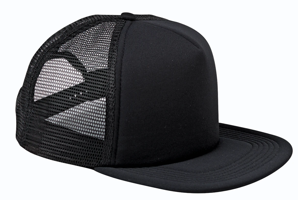 Big Accessories Unisex 5-Panel Foam Front Trucker Cap - Black