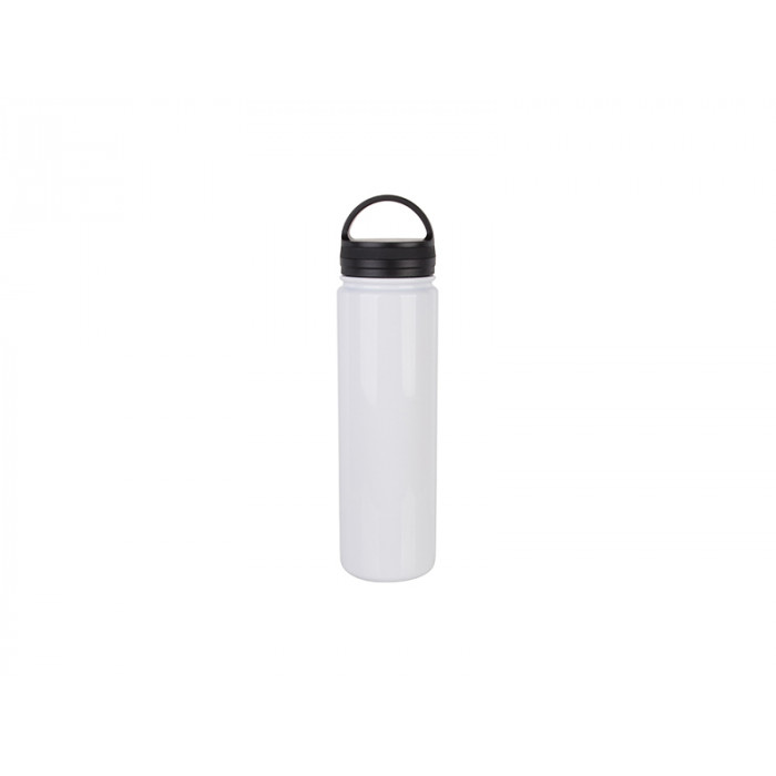 23oz (700ml) Stainless Steel Flask w/ Portable Lid (White)