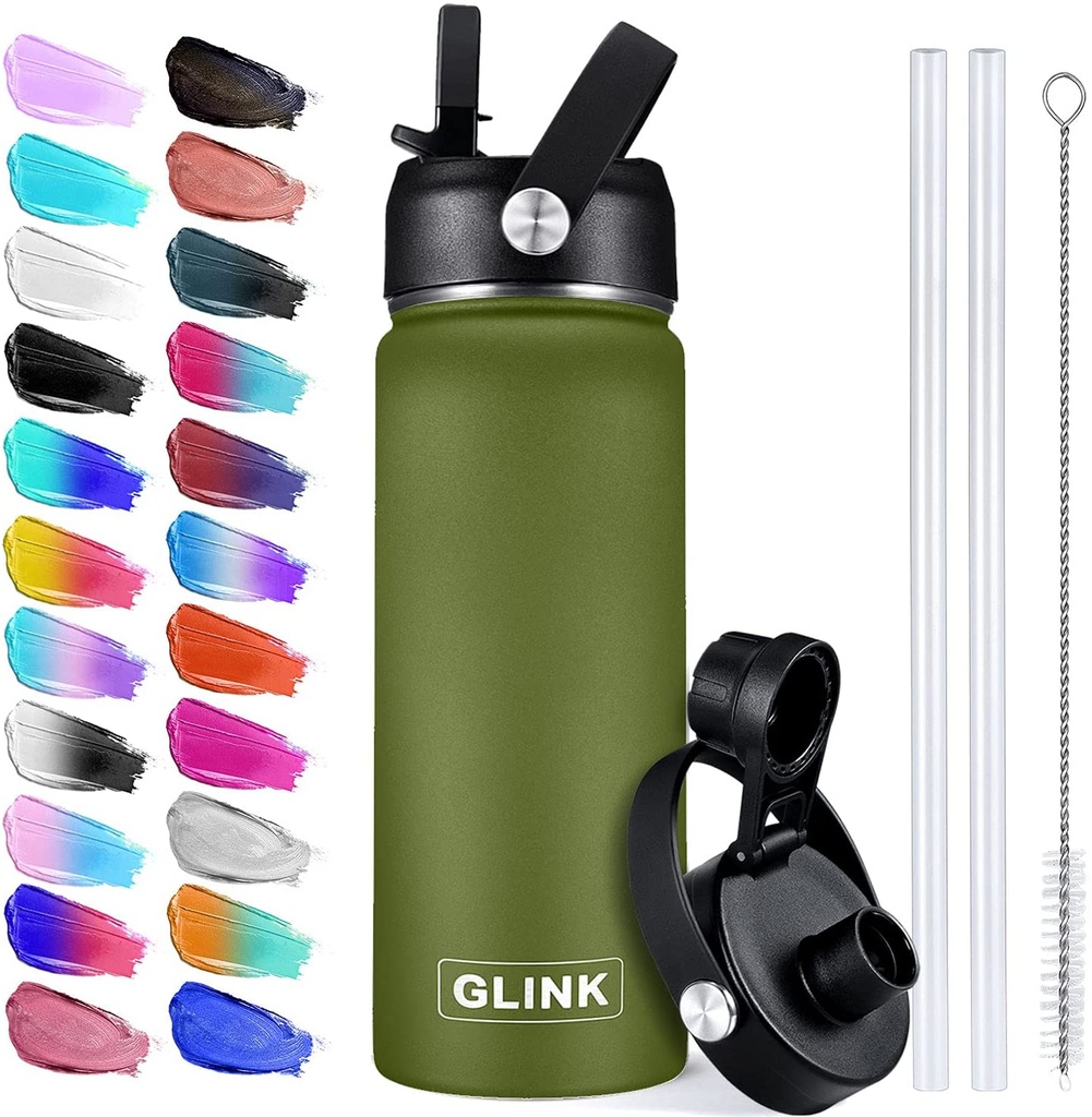 GLINK 32oz Stainless Steel Water Bottle - Olive Green