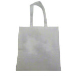 Tote Bag - 15" x 16" - White w/White Handle