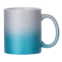 Mug 11oz  - Glitter Gradient Silver/Light Blue