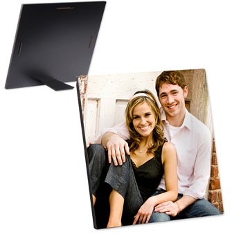 Photo Panel - 6" x 6" - Semi-Gloss White w/Kickstand Easel - Hardboard