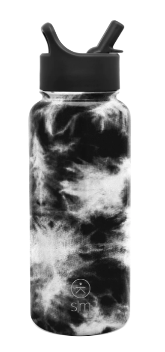 SLM Summit Water Bottle with Straw Lid 32OZ- Minibrook Black Tie Dye