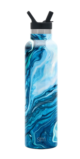 SLM Ascent Water Bottle with Straw Lid 24OZ - Ocean Geode