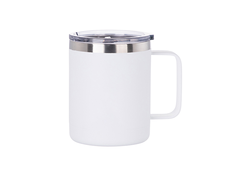 10oz Stainless Coffee Cup White