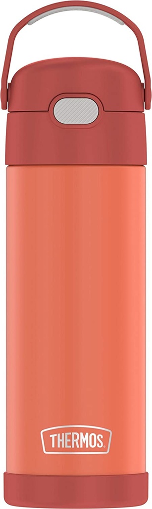 THERMOS FUNTAINER 16 Ounce Stainless Steel Vacuum Insulated Bottle with Wide Spout Lid, Apricot