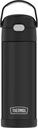 THERMOS FUNTAINER 16 Ounce Stainless Steel Vacuum Insulated Bottle with Wide Spout Lid, Black Matte