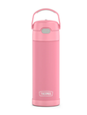THERMOS FUNTAINER 16 Ounce Stainless Steel Vacuum Insulated Bottle with Wide Spout Lid, Pink