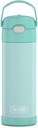 THERMOS FUNTAINER 16 Ounce Stainless Steel Vacuum Insulated Bottle with Wide Spout Lid, Mint