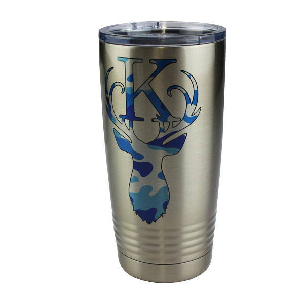 Stainless Steel Tumbler - 20oz - Ringed Base - Silver
