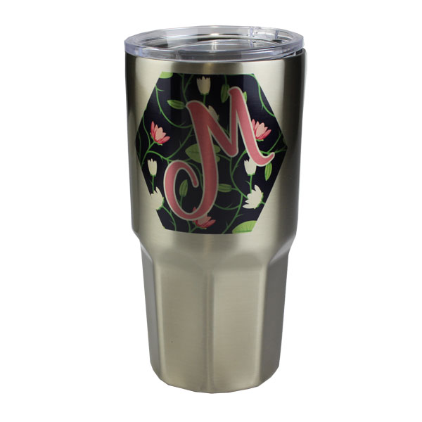 Stainless Steel Tumbler - 30oz - Octagon Base - Silver