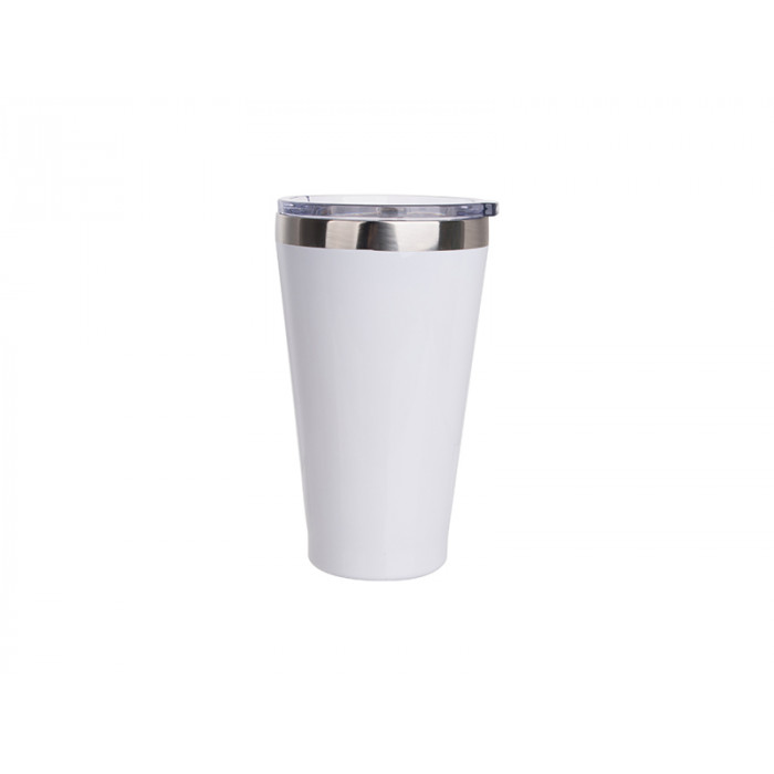 Stainless White Tumbler 15oz with Lid