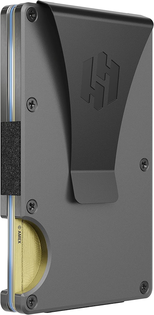 Slim Minimalist RFID wallet with money clip - Iron