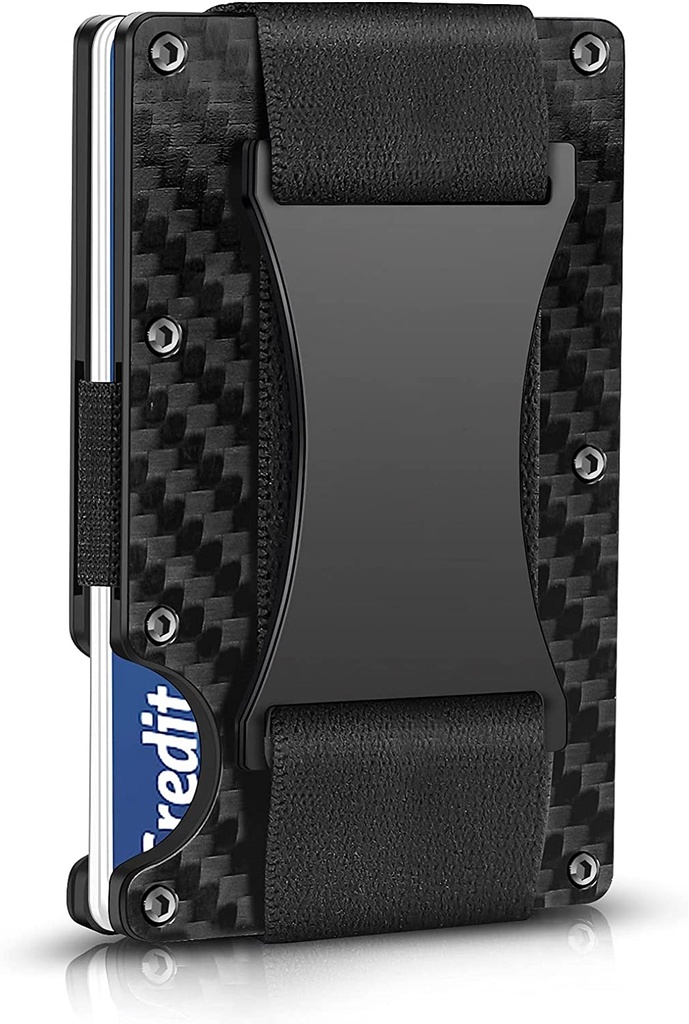 Slim Minimalist RFID wallet with card holder - Black