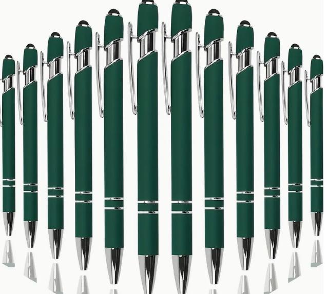 Ballpoint pen with stylus tip (black ink) - Green