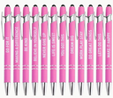 Inspirational ballpoint pen with stylus tip (black ink) - Pink