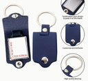 Keychain with leather cover - blue