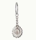 Sunflower locket keychain - silver