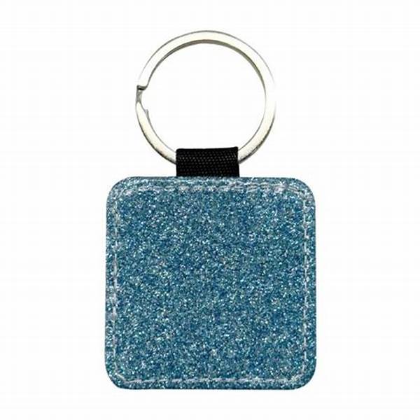 Keychain, PL,1S, Blue glitter, Square 2"X2"