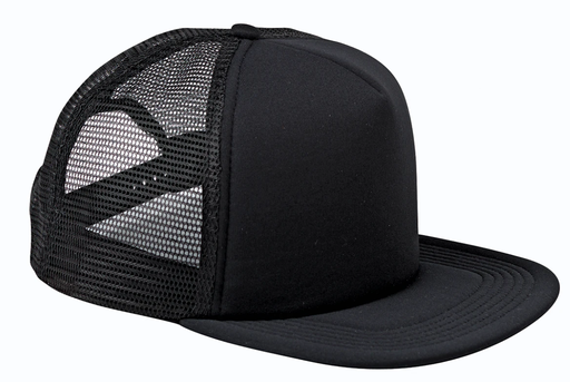 [SS-BX030-Black] Big Accessories Unisex 5-Panel Foam Front Trucker Cap - Black