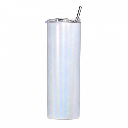 [SS-DW20S-SW ] 20oz Stainless Steel Tumbler Straw & Lid - Shimmer White