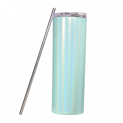 [SS-DW20S-MG ] 20oz Stainless Steel Tumbler Straw & Lid - Shimmer Mint Green
