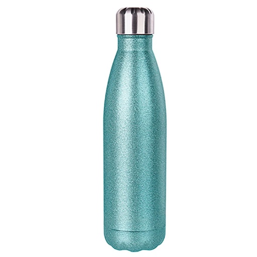 [SS-SB-S-137] Stainless Steel Cola Bottle - Glitter Seafoam