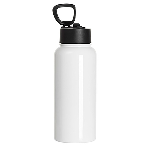 [SS-SB-S-325A] 32oz Stainless Steel Flask with Straw and portable lid - white