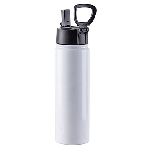 [SS-SB-S-270] 22oz Stainless Steel Flask with Straw and portable lid - white