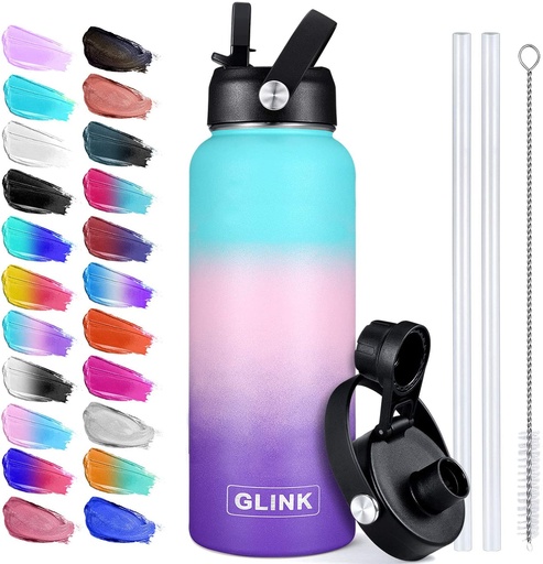 [SS-GLINK32OZ-HYDRANGEA] GLINK 32oz Stainless Steel Water Bottle - Hydrangea