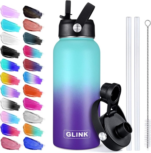 [SS-GLINK32OZ-AURORA] GLINK 32oz Stainless Steel Water Bottle - Aurora