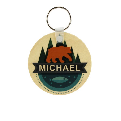 [SS-U9950] Keychain Maple Wood 2.5" Round