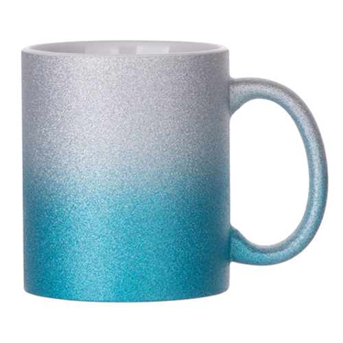 [SS-SCGLGR11-SLB] Mug 11oz  - Glitter Gradient Silver/Light Blue