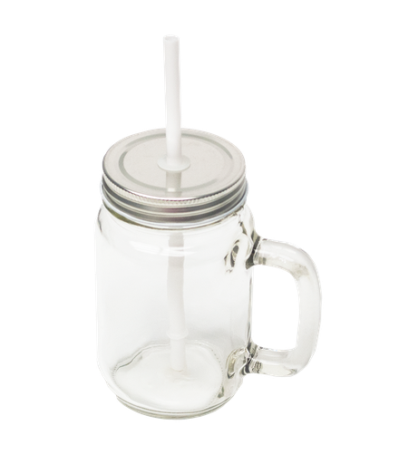 [SS-XP9100] 12OZ ROUND CLEAR GLASS MASON JAR WITH HANDLE