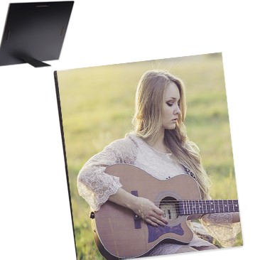 [SS-4617] Photo Panel - 10" x 10" - Semi-Gloss White w/Kickstand Easel - Hardboard