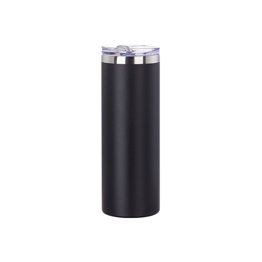 [SS-SST-B20E] 20oz Powder Coated Stainless Steel Tumbler - Black