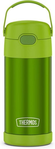 [SS-THERMOS12OZ-LIME] THERMOS FUNTAINER 12 Ounce Stainless Steel Vacuum Insulated Kids Straw Bottle, Lime